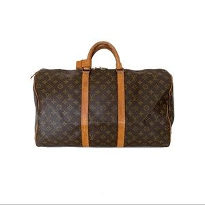 LOUIS VUITTON Monogram KEEPALL 50 Duffel Bag
